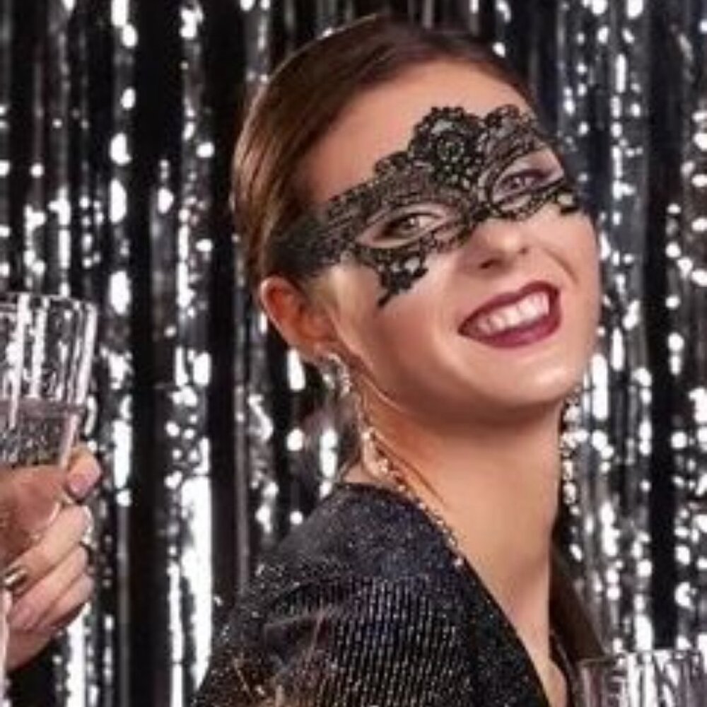 Black Venetian Lace Eye Mask Mardi Gras Carnival Masquerade Cosplay